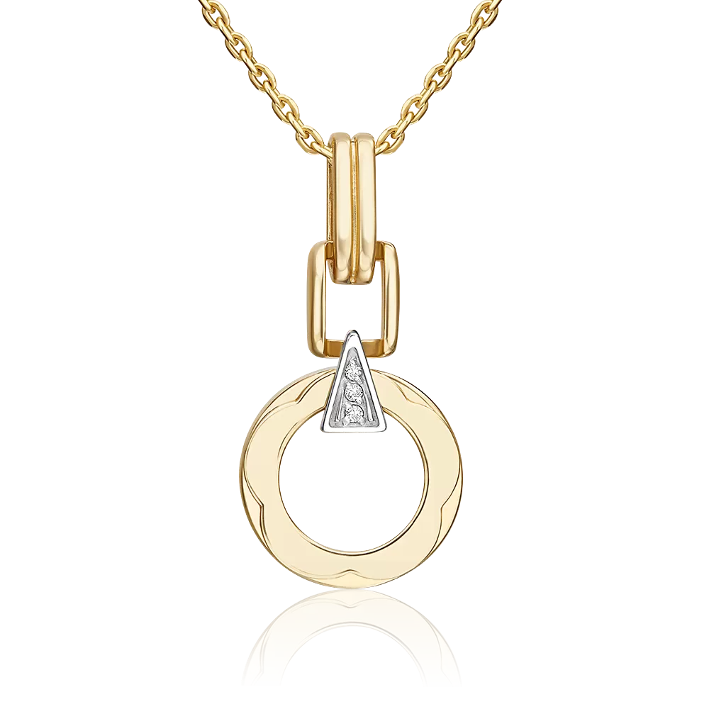 Подвеска из комбинированного золота с бриллиантами 03-3362-00-101-1121