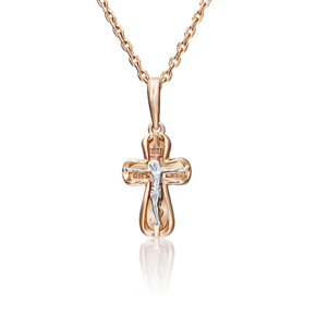 Православный крест из комбинированного золота 03-2938-00-000-1111-64
