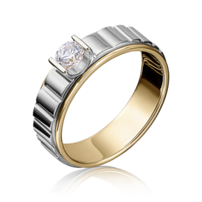 Кольцо из комбинированного золота с фианитом 01-5114-00-501-1121-38