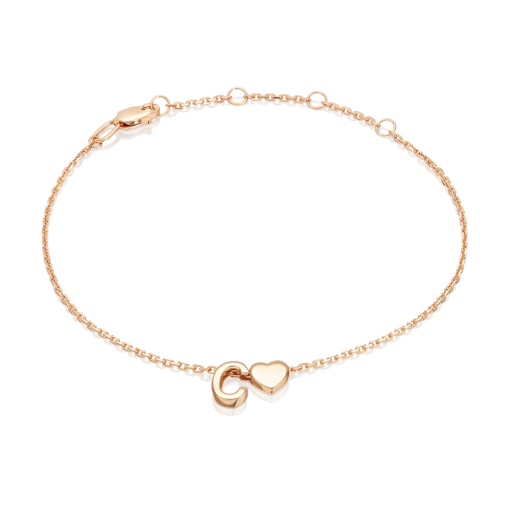 Браслет «Буква С» из красного золота 05-0858-С-000-1110