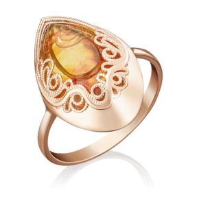Кольцо из красного золота c янтарём 01-5055-00-271-1110-46