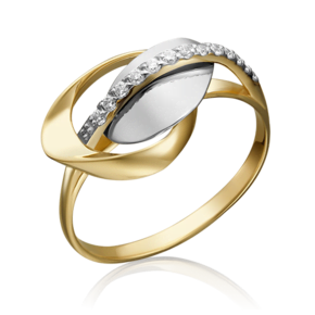 Кольцо из лимонного золота c фианитами 01-5271-00-401-1121-23