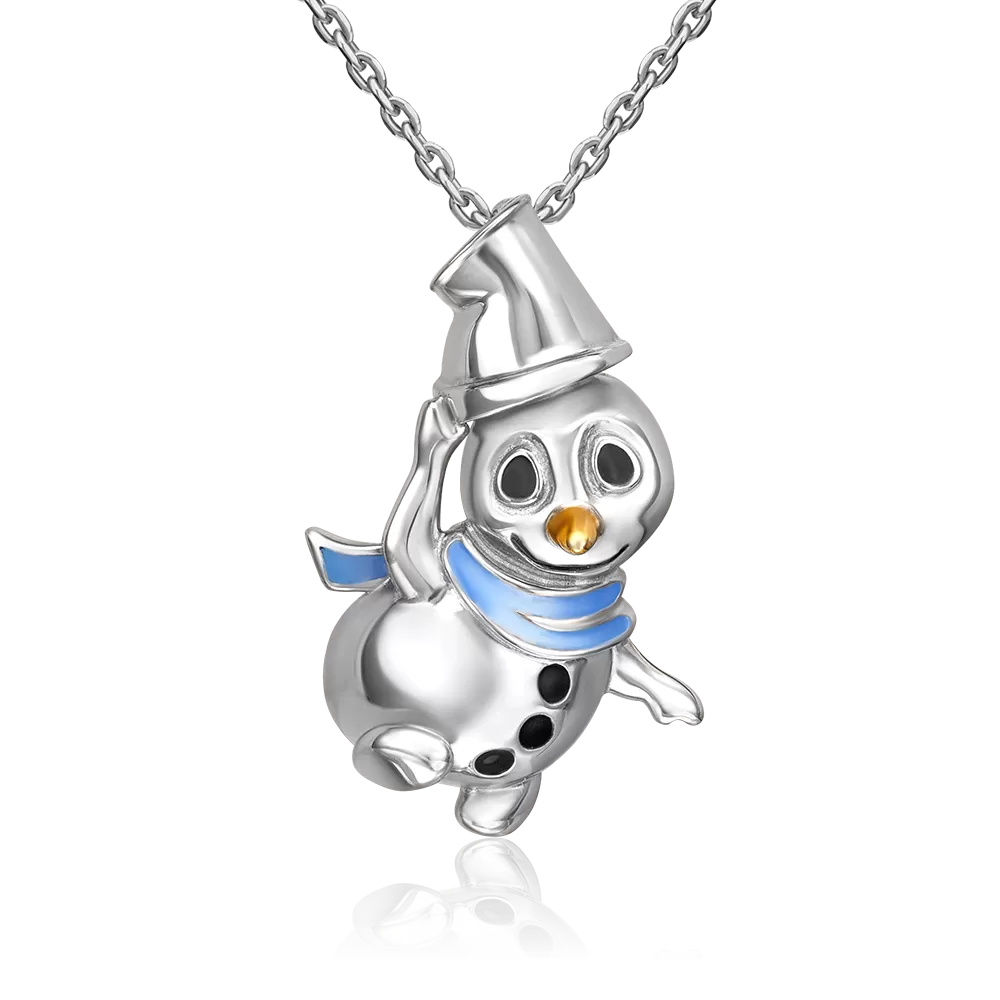 Подвеска «Снеговик» из серебра с эмалью 03-3436-00-000-0200