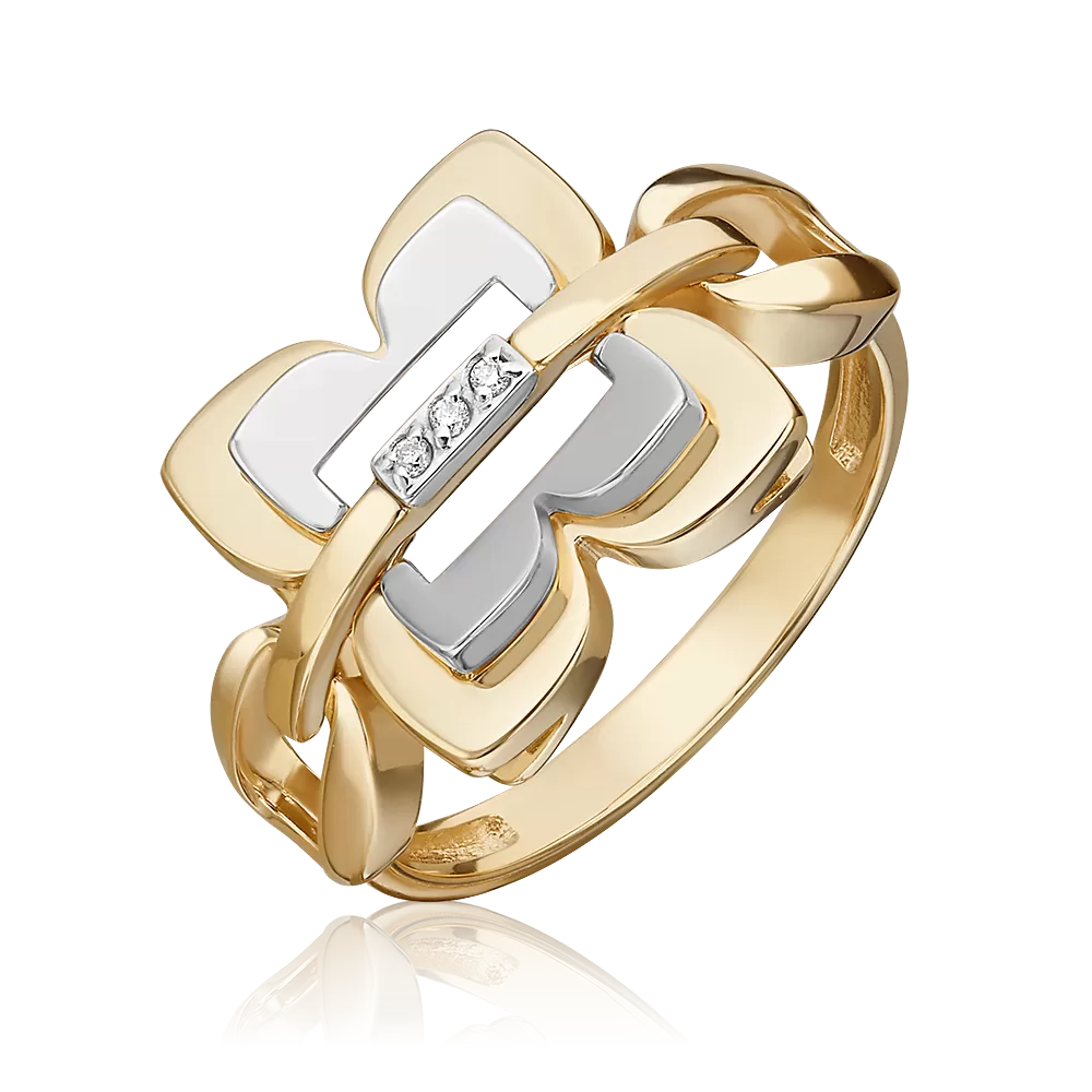 Кольцо из комбинированного золота с бриллиантами 01-5607-00-101-1121