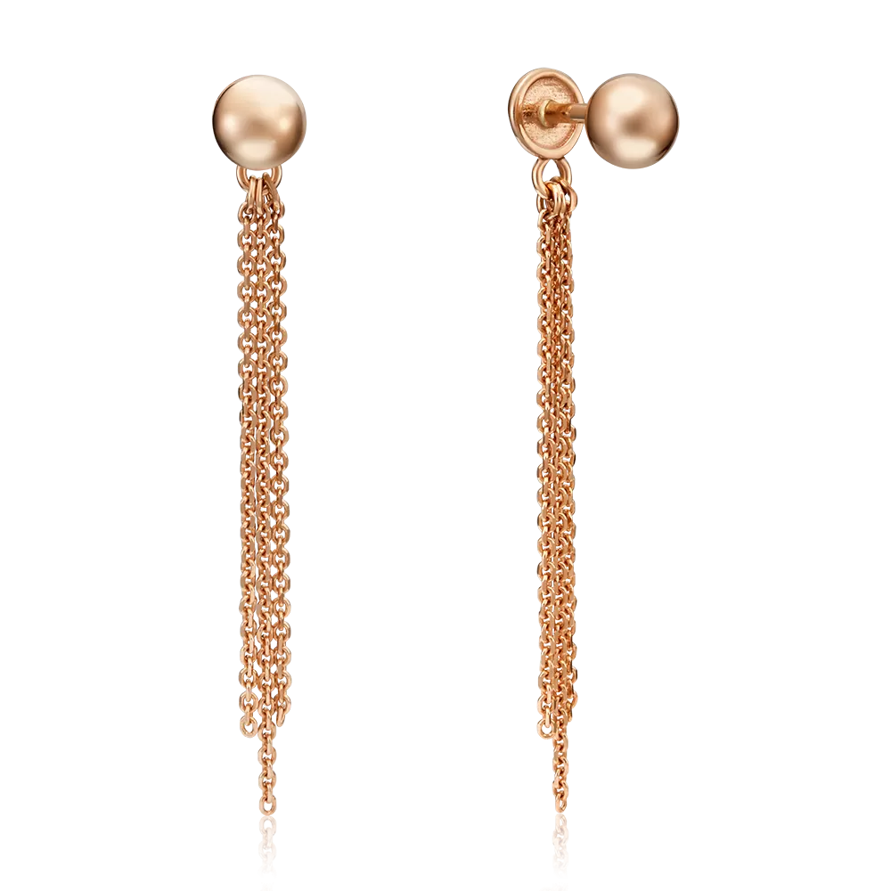 Серьги-пусеты из красного золота 02-4472-00-000-1110-42