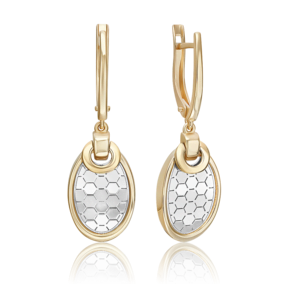 Серьги из комбинированного золота 02-5265-01-000-1121