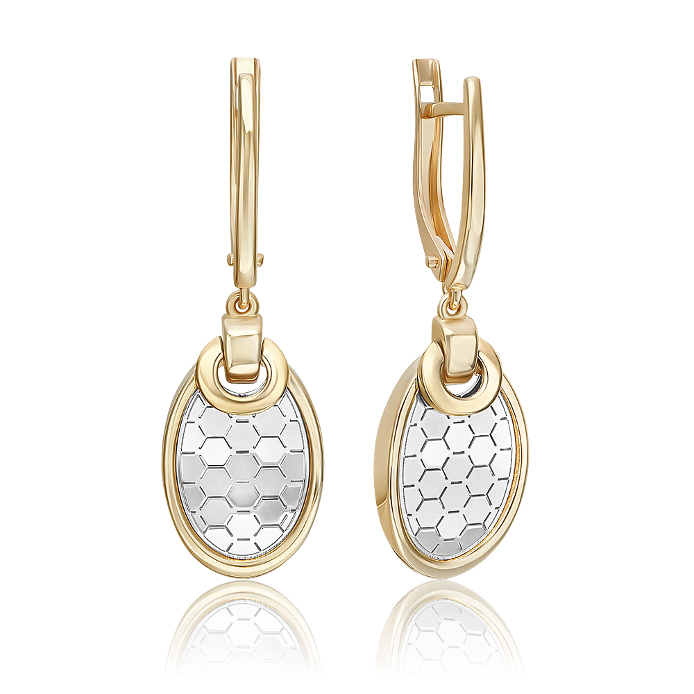 Серьги с английским замком из комбинированного золота 02-5265-01-000-1121