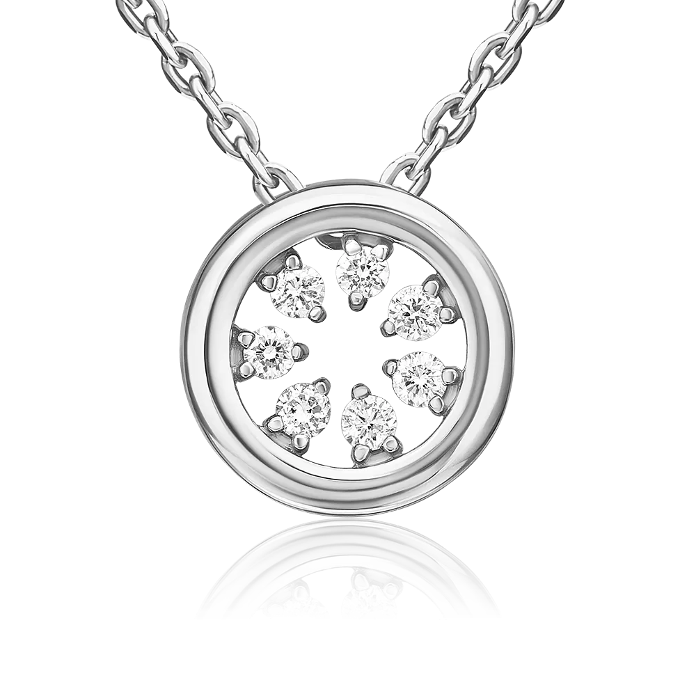 Подвеска-бегунок из белого золота с бриллиантами 03-3531-00-101-1120