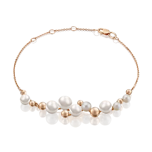 Браслет из красного золота с жемчугом культивированным 05-0614-00-301-1110-31