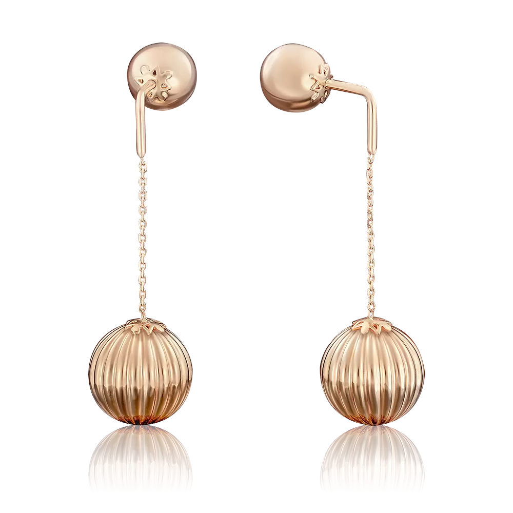 Серьги-пусеты из красного золота 02-3572-00-000-1110-01