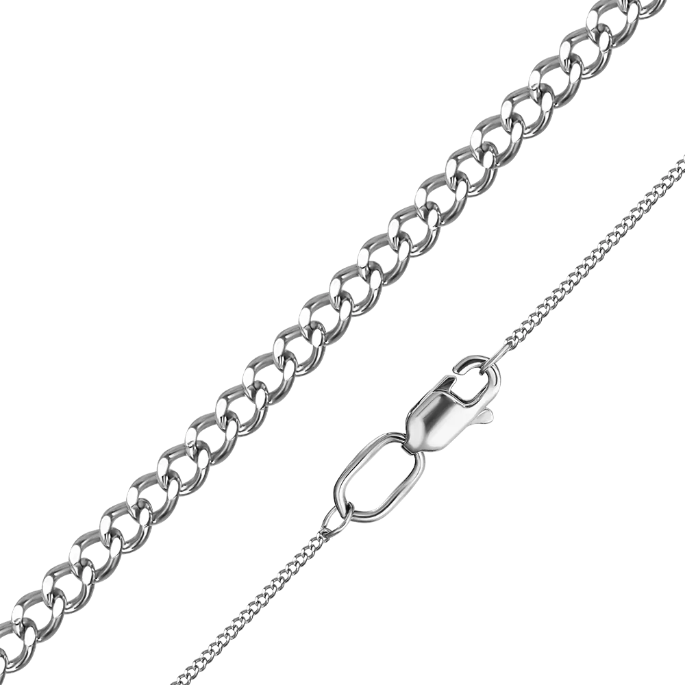 Цепь из белого золота с алмазной гранью (плетение «Панцирное») 21-0111-025-1120-17