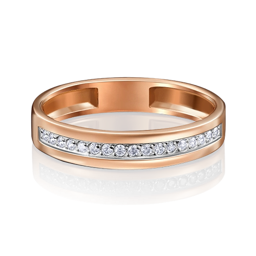 Обручальное кольцо из красного золота с фианитами 01-1769-00-401-1110-03