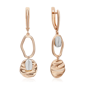 Серьги с английским замком из комбинированного золота 02-4928-00-000-1111