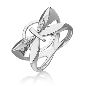 Кольцо «Стрекоза. Ценность настоящего» из белого золота c бриллиантами 01-5493-00-101-1120