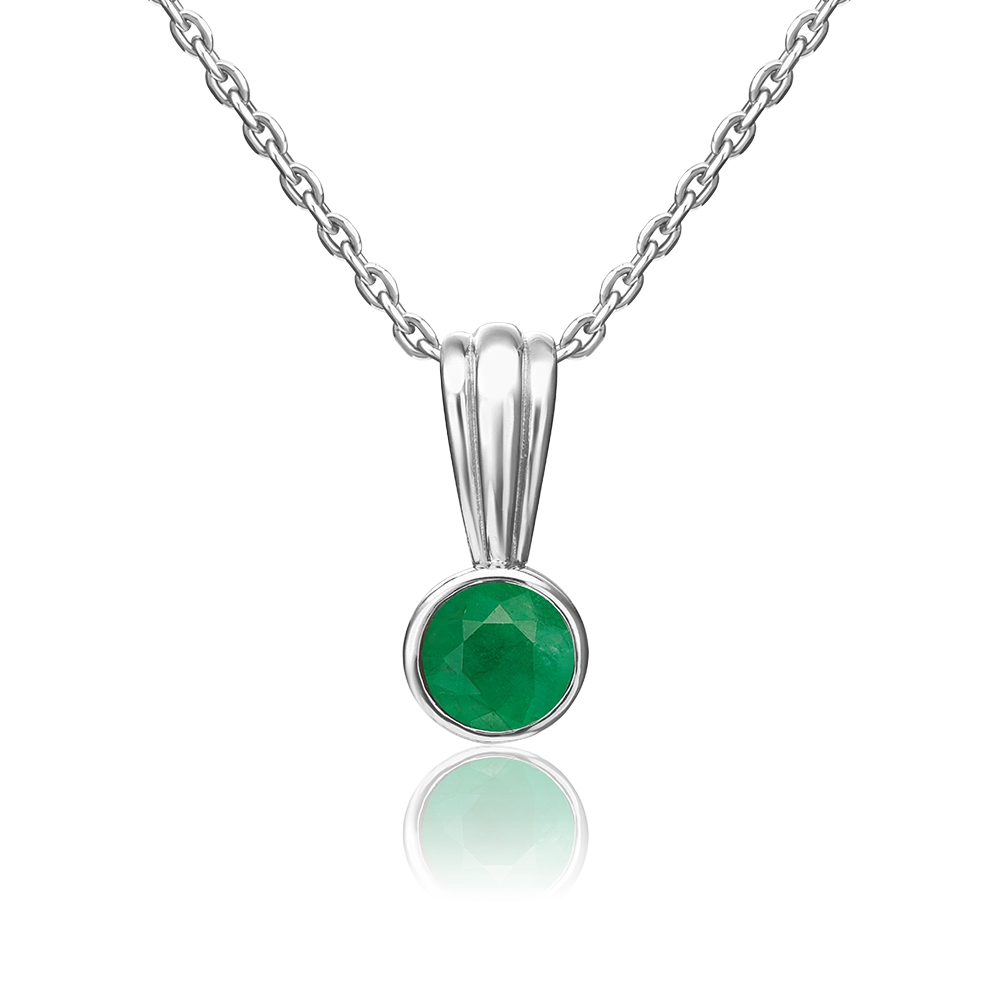 Подвеска из белого золота с изумрудом 03-0289-00-103-1120-30