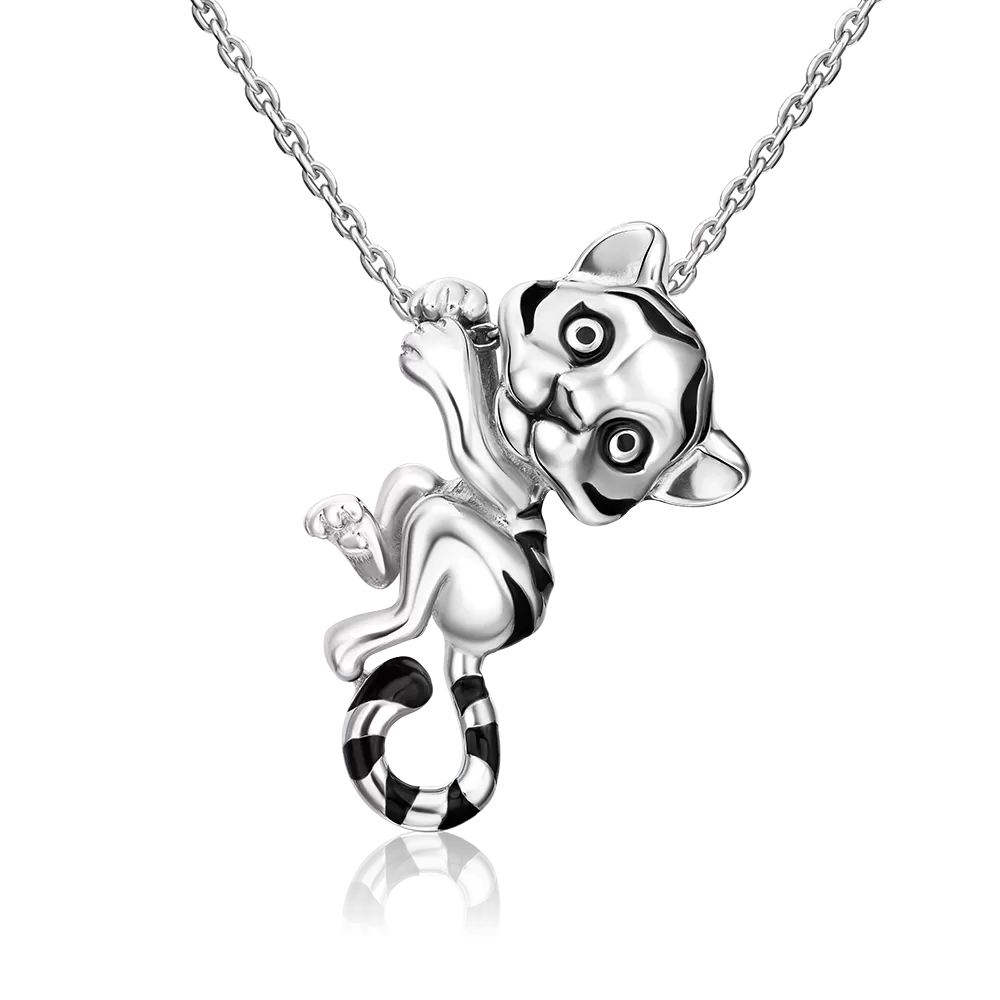 Подвеска «Тигрёнок» из серебра с эмалью 03-3354-00-000-0200