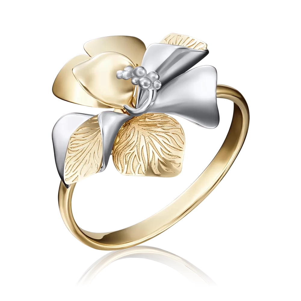 Кольцо «Китайская роза» из лимонного золота 01-5142-00-000-1130-48