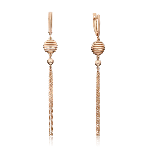 Серьги с английским замком из красного золота 02-4459-00-000-1110-64