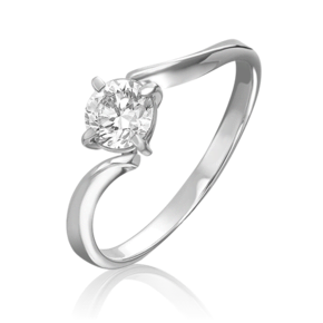 Помолвочное кольцо из белого золота c фианитом 01-0532-00-501-1120-38