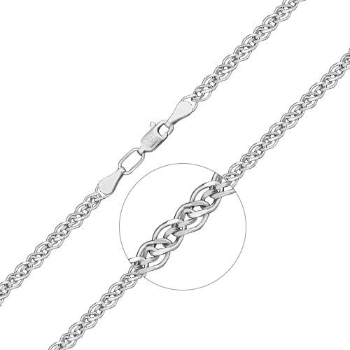 Цепь из белого золота с алмазной гранью (плетение «Нонна») 21-0511-060-1120-17