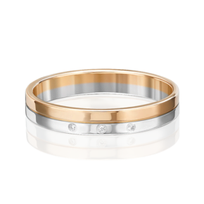 Обручальное кольцо из комбинированного золота c бриллиантами 01-1166-00-101-1111-30