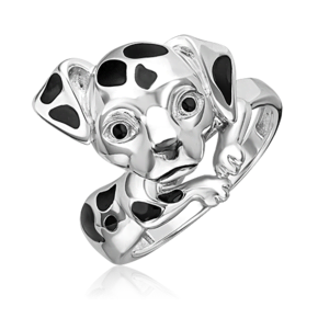 Кольцо «Далматинец» из серебра c эмалью 01-5704-00-000-0200