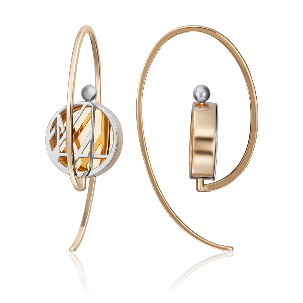 Серьги с французским замком из лимонного золота 02-4198-00-000-1130-48