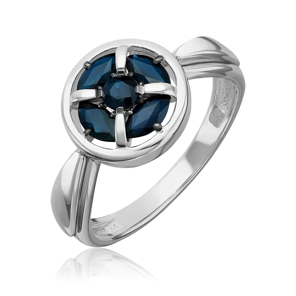 Кольцо из белого золота с сапфирами 01-5885-00-102-1120