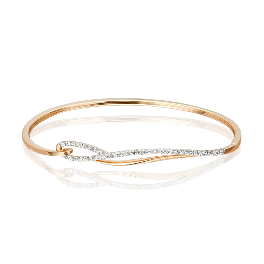 Браслет жесткий из красного золота с фианитами 05-0523-00-401-1110-24