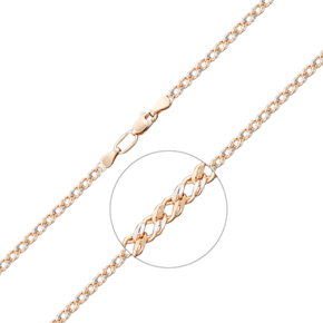 Цепь из комбинированного золота (плетение двойной ромб) 21-0303-050-1111-17