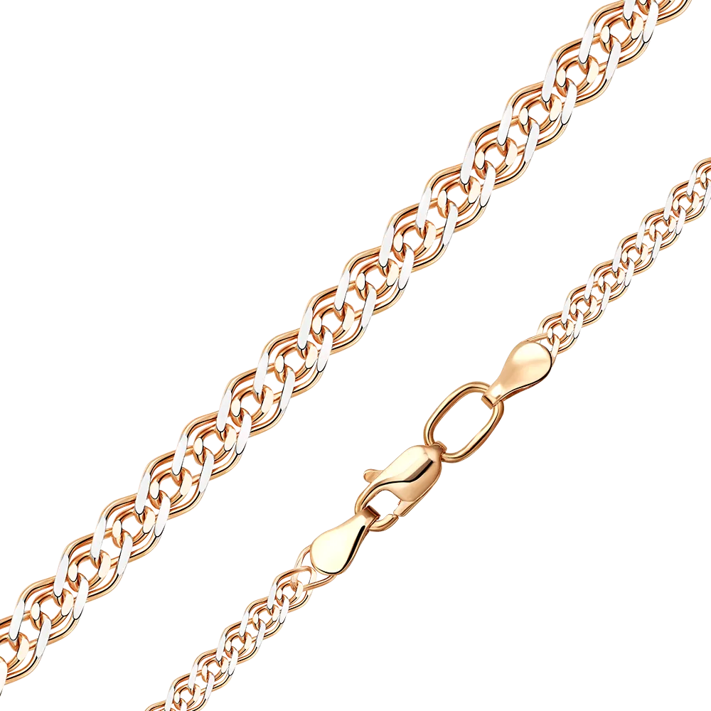 Цепь из красного золота с алмазной гранью (плетение «Нонна») 21-0539-060-1110-17