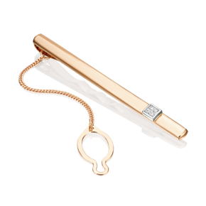 Зажим для галстука из комбинированного золота с фианитом 09-0046-00-401-1111-03
