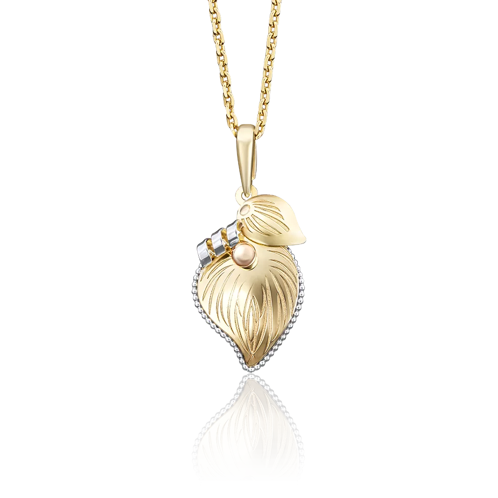 Подвеска «Лист липы» из лимонного золота 03-2728-00-000-1130-65