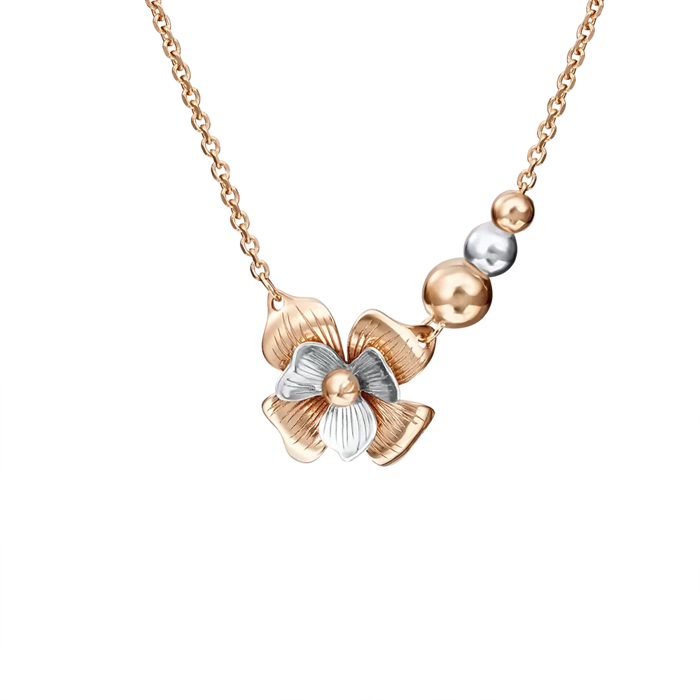 Колье «Цветок» из комбинированного золота 07-0200-00-000-1111-65