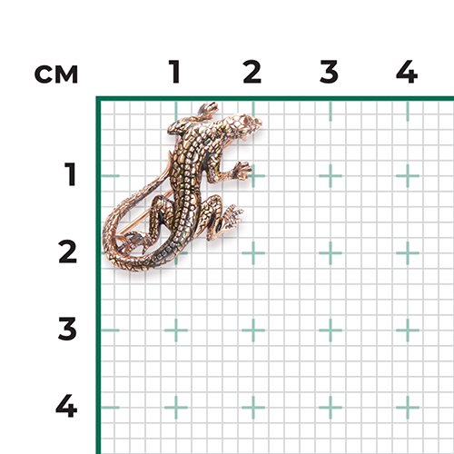 Брошь Ящерица с фианитами БЖ купить в интернет-магазине Kamnibel