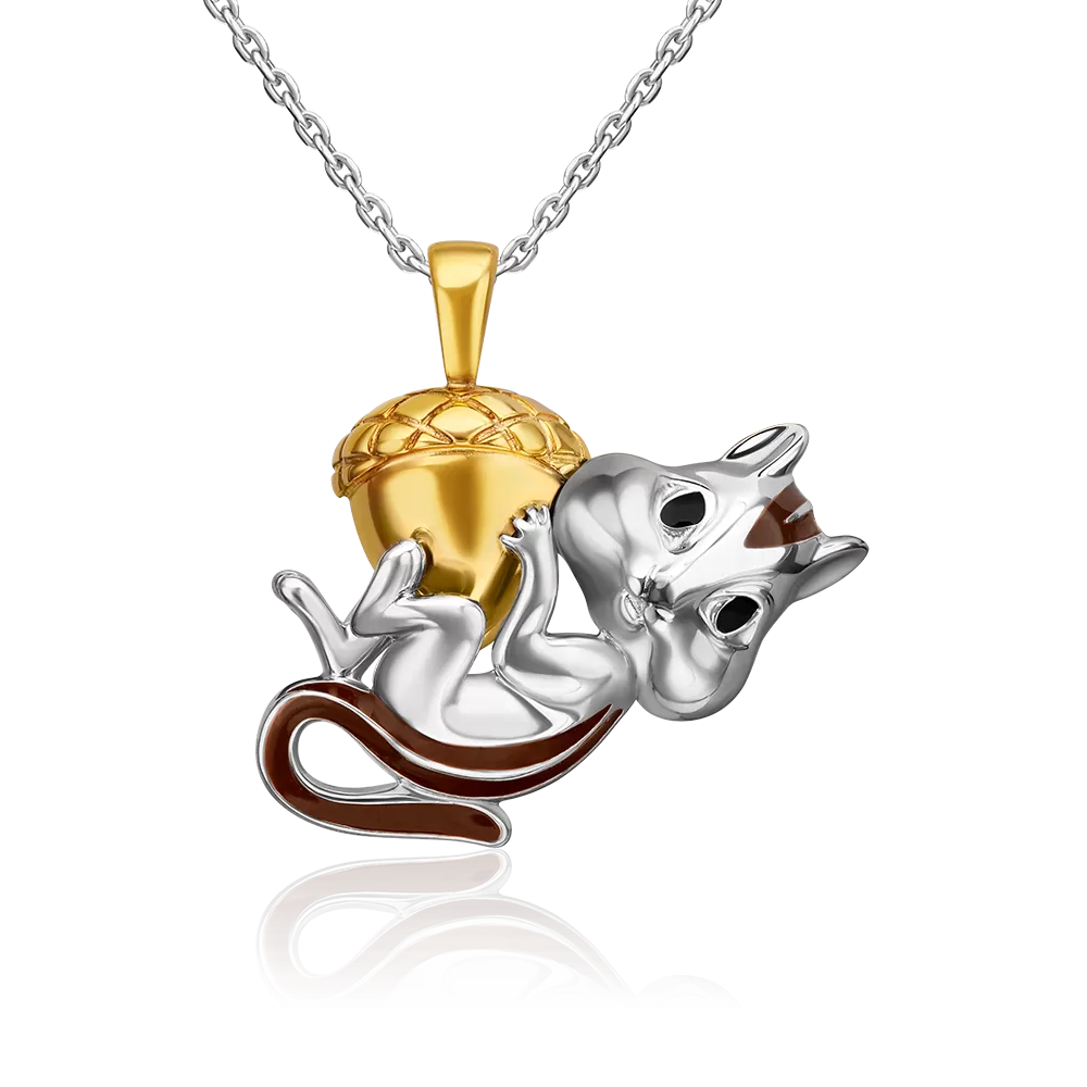 Подвеска «Бурундук» из серебра с эмалью 03-3417-00-000-0200