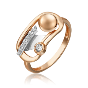 Кольцо «Стильная фантазия» из комбинированного золота c натуральными топазами white 01-5504-00-201-1111