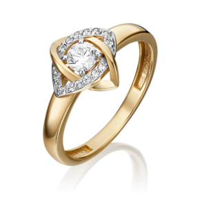 Кольцо из лимонного золота c фианитами 01-5304-00-501-1130-38