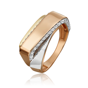 Кольцо из комбинированного золота с фианитами 01-5421-00-401-1140-48