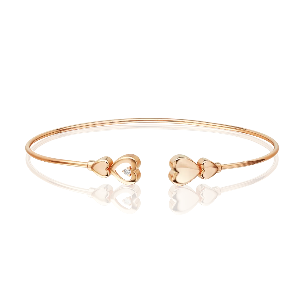 Браслет жесткий из красного золота с бриллиантом 05-0874-00-101-1110