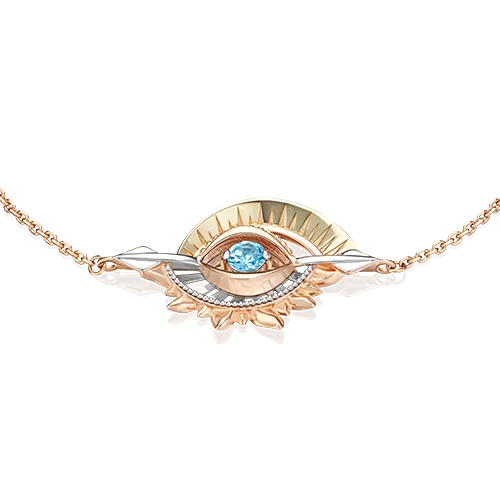 Браслет «Два солнца» из комбинированного золота с топазами 05-0681-00-201-1140-75