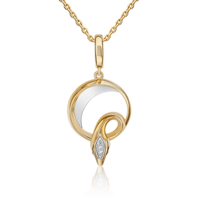 Подвеска «Змея. Безграничность возможностей» из комбинированного золота с бриллиантами 03-3282-00-101-1121