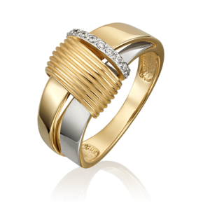 Кольцо из комбинированного золота с фианитами 01-5426-00-401-1121-23