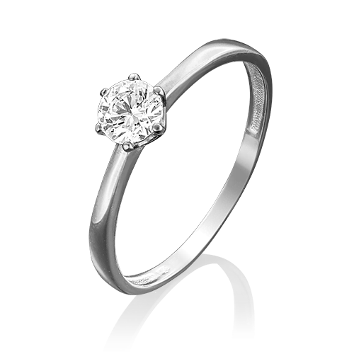 Помолвочное кольцо из белого золота c фианитом 01-3059-00-401-1120-03