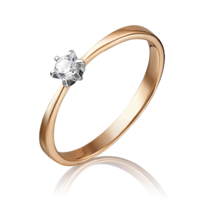 Помолвочное кольцо из комбинированного золота c фианитом 01-3074-00-401-1111-03