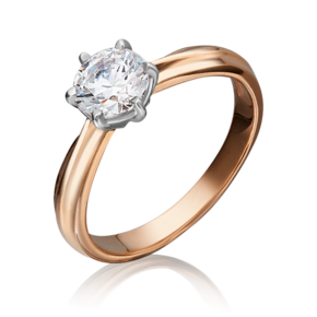 Помолвочное кольцо из комбинированного золота c фианитом 01-3090-00-401-1111-03