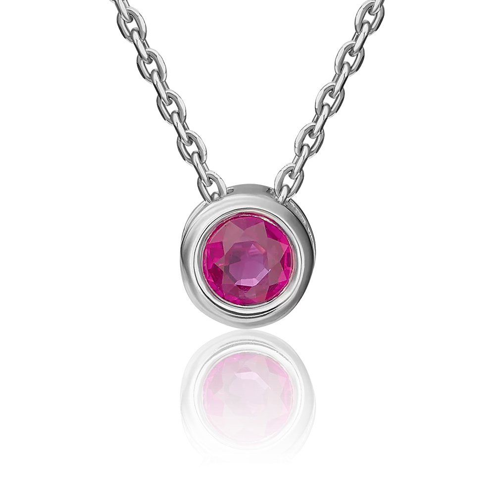 Подвеска-бегунок из белого золота с рубином 03-0317-00-104-1120-30