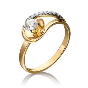 Кольцо из лимонного золота c фианитами 01-5288-00-501-1130-38