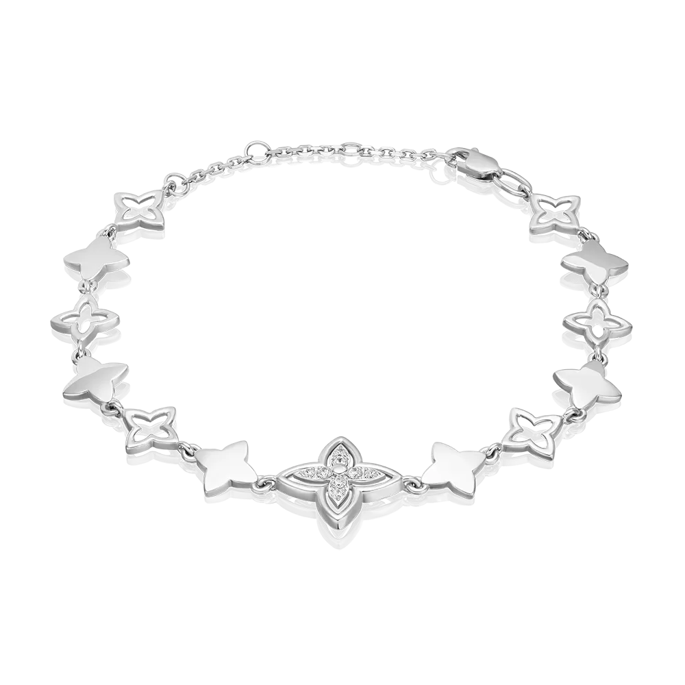 Браслет из белого золота с фианитами 05-0846-00-401-1120