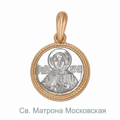 Иконка «Святая Матрона Московская» из комбинированного золота 03-1444-00-000-1111-01